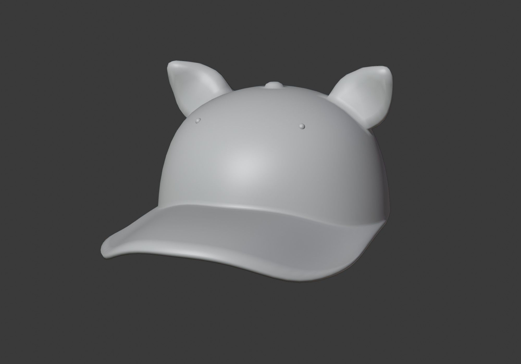 brown cap with ears 3D model_8