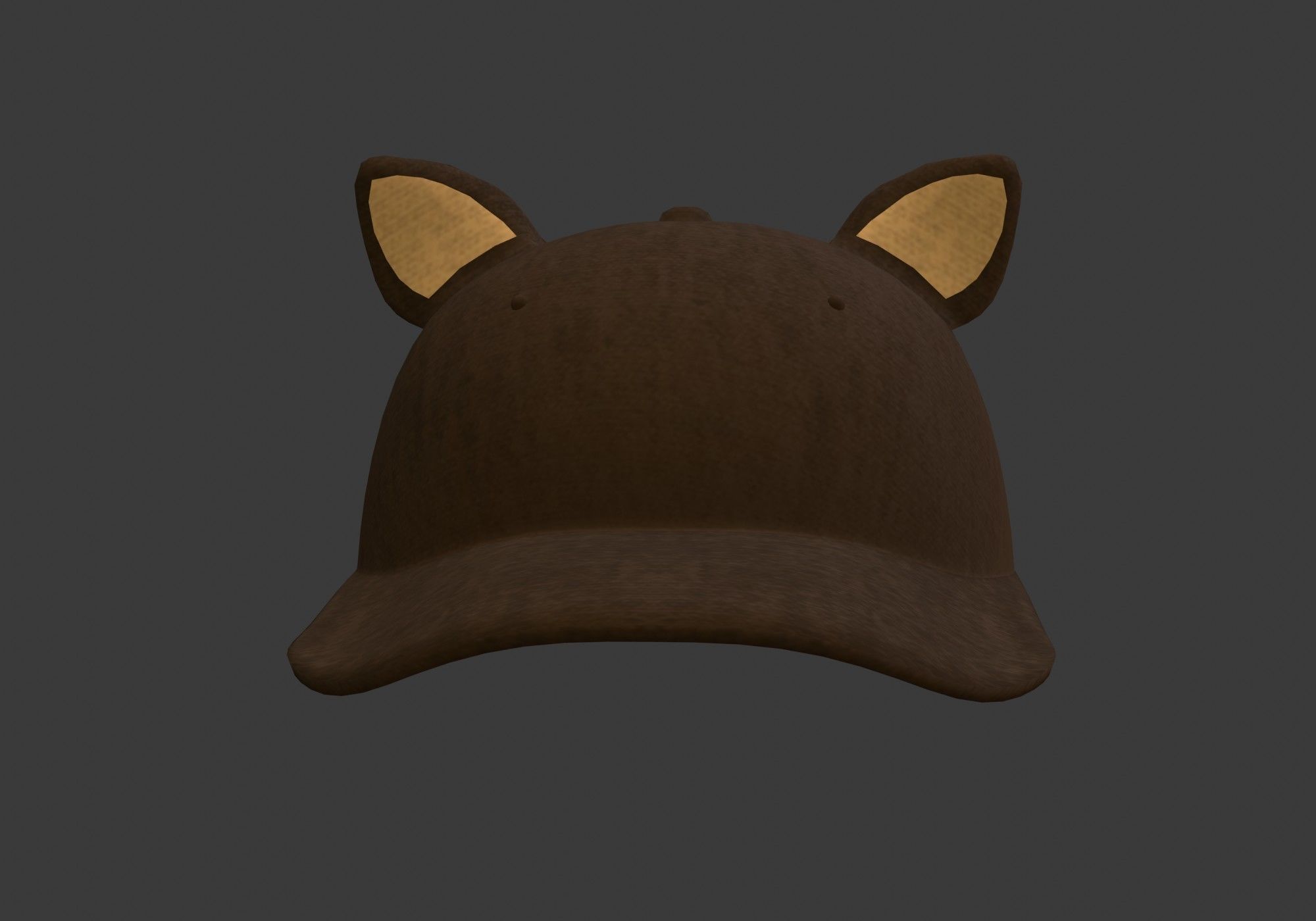brown cap with ears 3D model_7