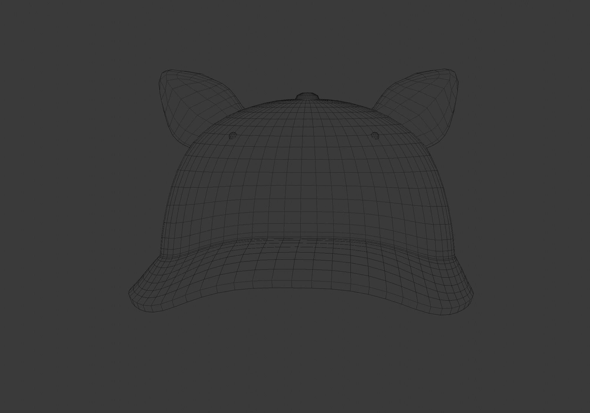 brown cap with ears 3D model_12