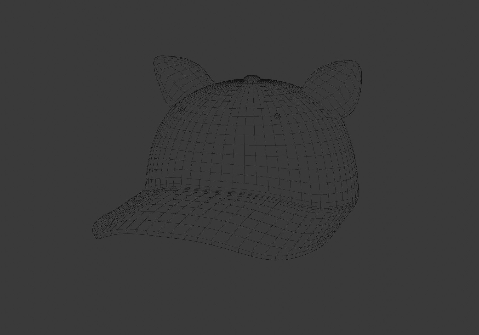 brown cap with ears 3D model_10