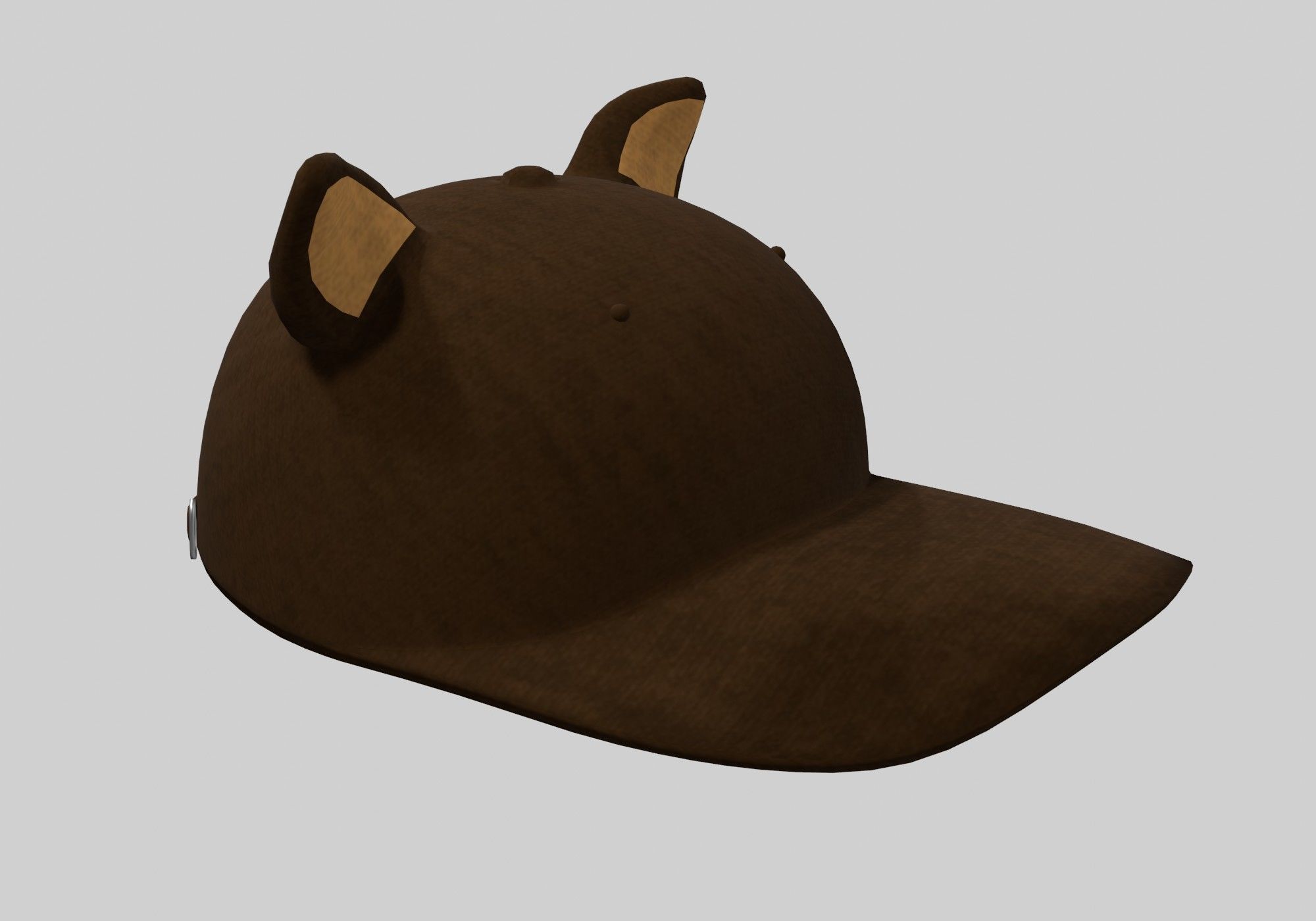 brown cap with ears 3D model_3