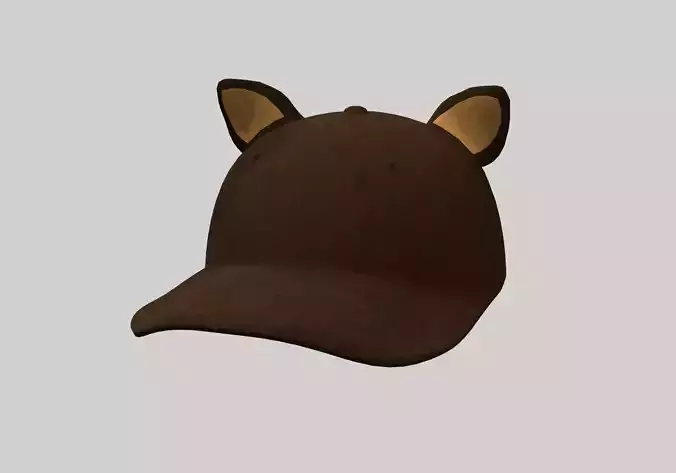 brown cap with ears 3D model