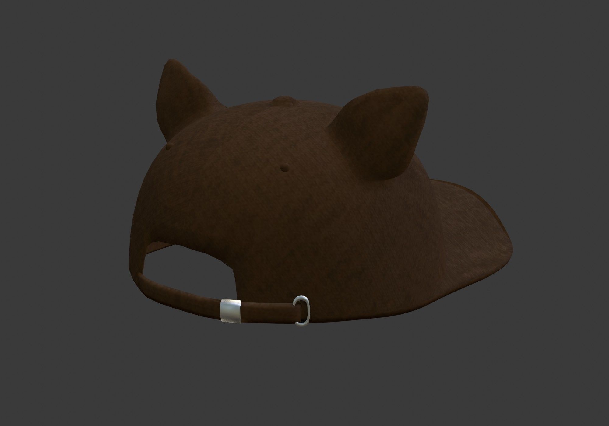brown cap with ears 3D model_6