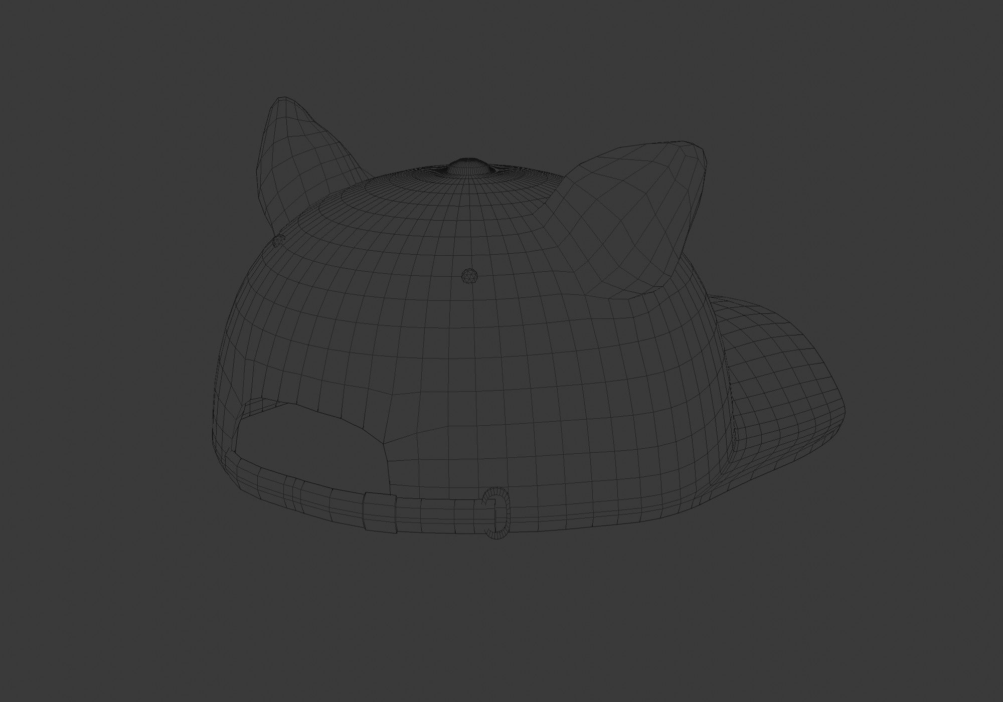 brown cap with ears 3D model_11