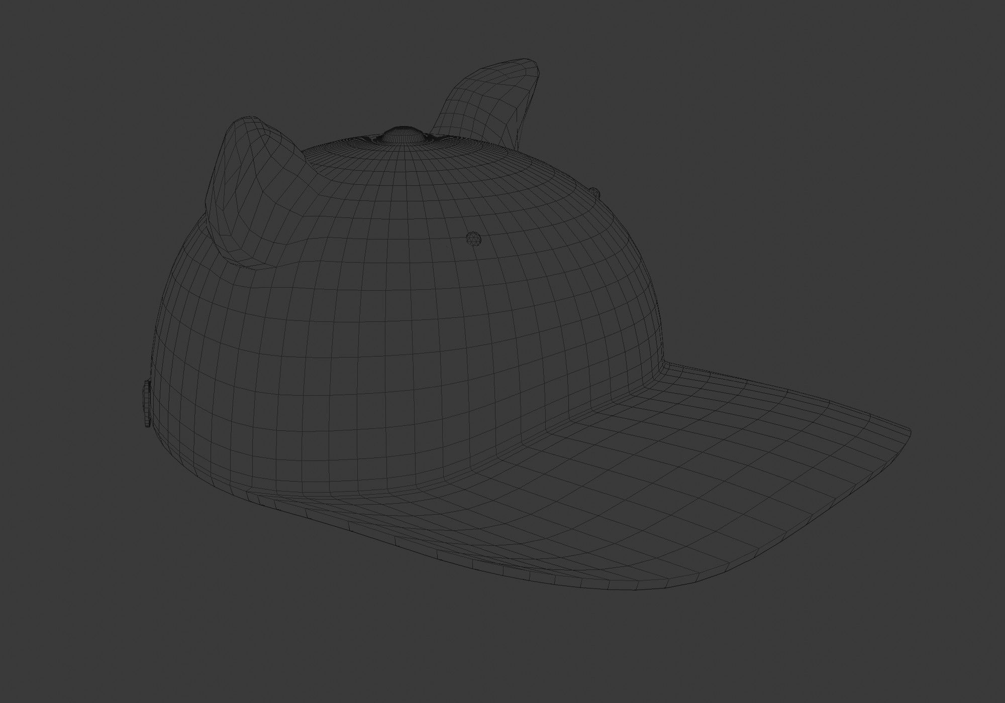 brown cap with ears 3D model_13