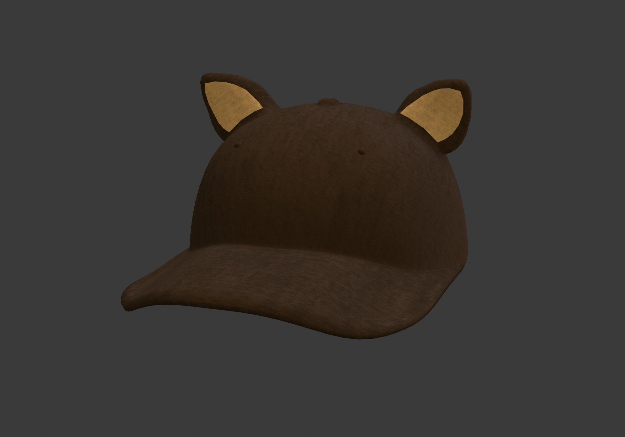 brown cap with ears 3D model_5