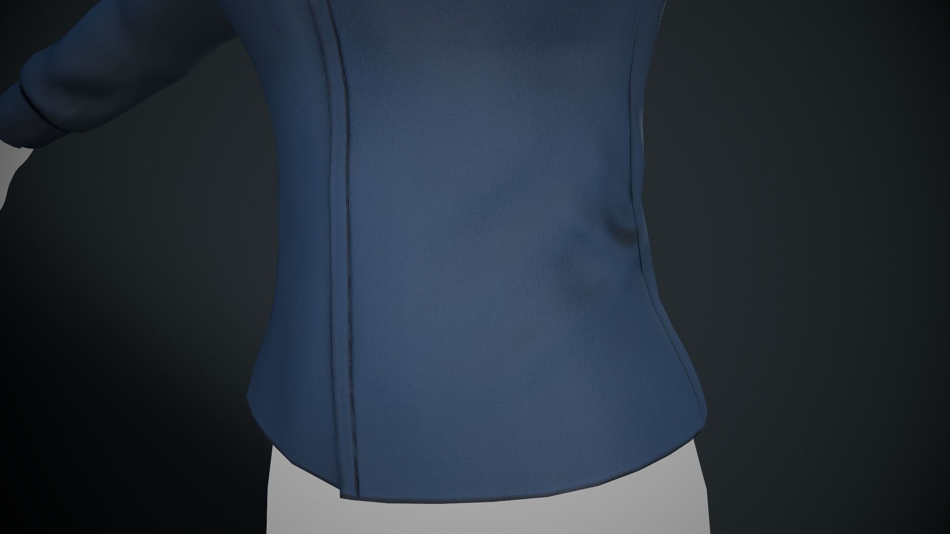 Female Blue Shirt Style 1 Low-poly 3D model_10