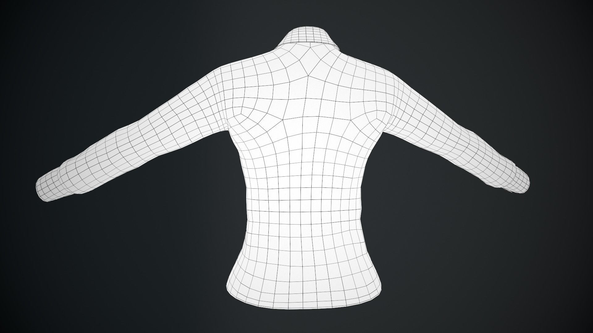 Female Blue Shirt Style 1 Low-poly 3D model_13