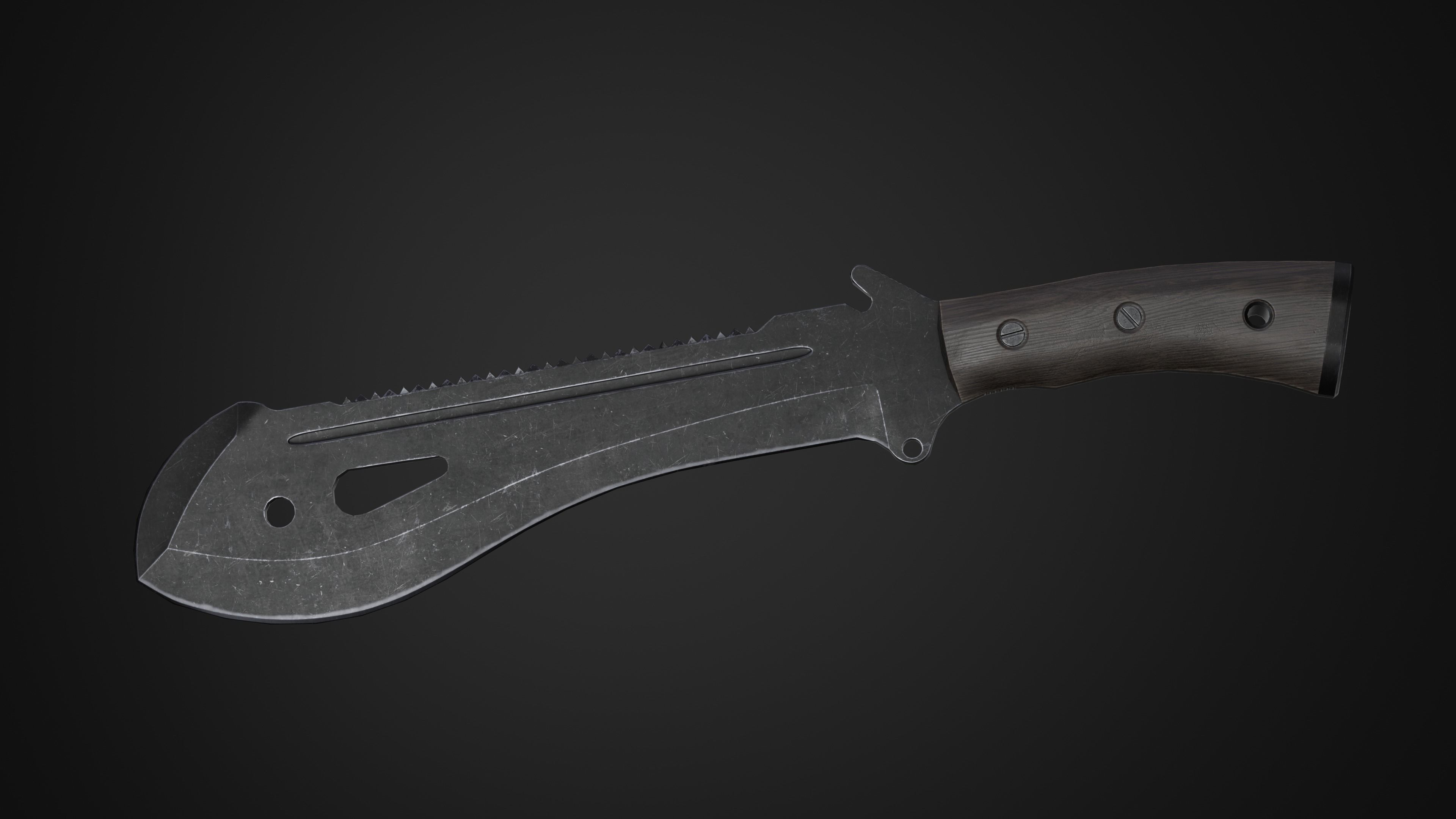 Machete v2 Low-poly 3D model_5