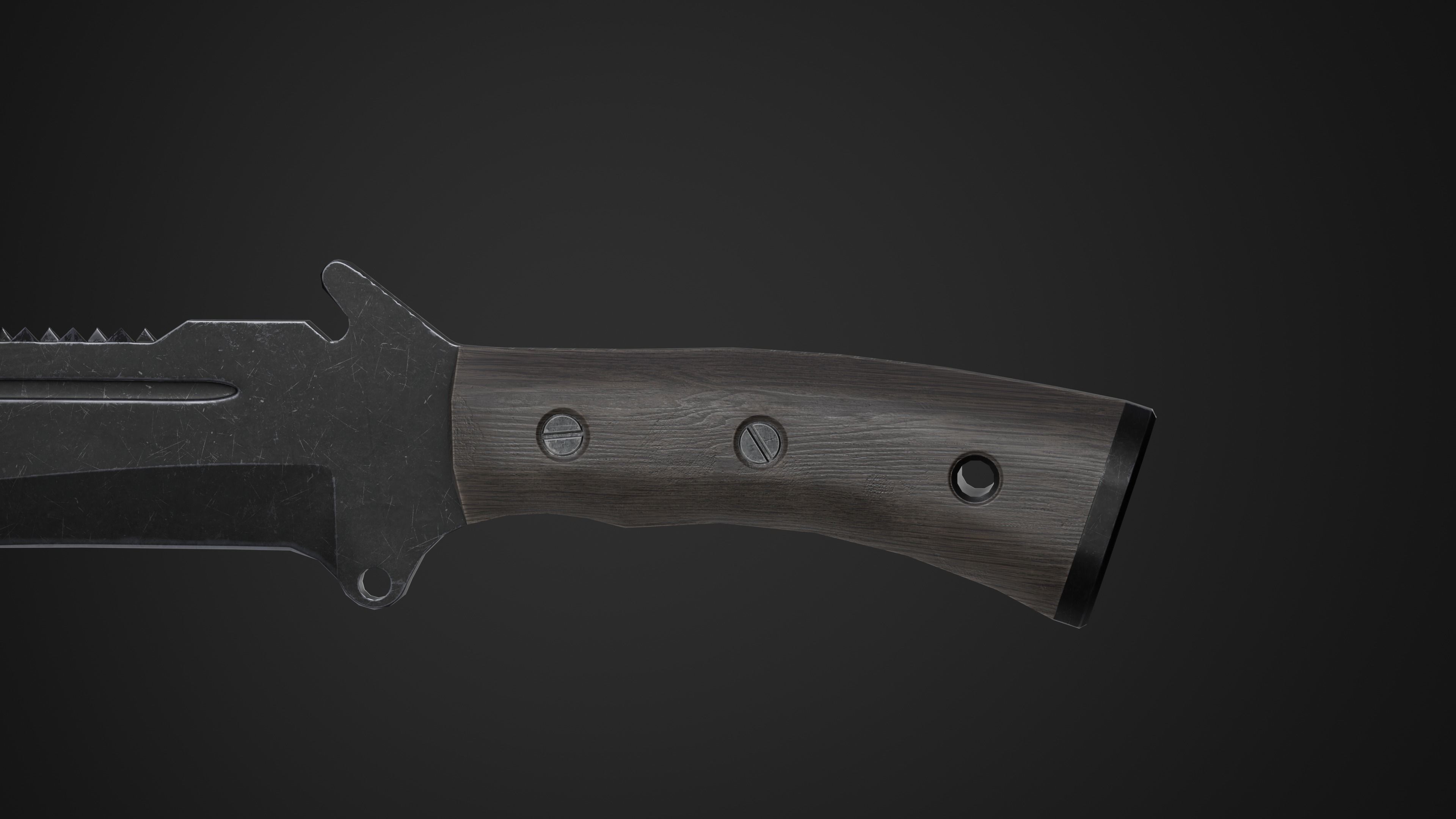 Machete v2 Low-poly 3D model_16