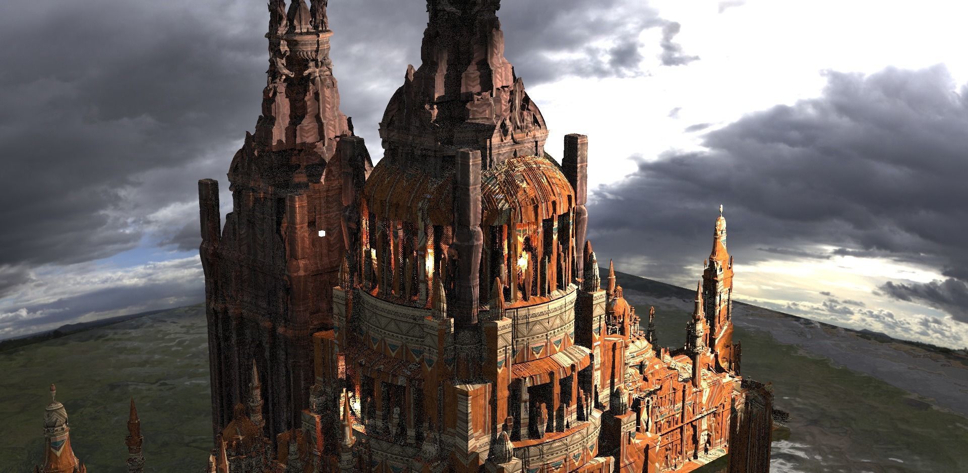 Art Deco Baroque detail domes 3D model_1