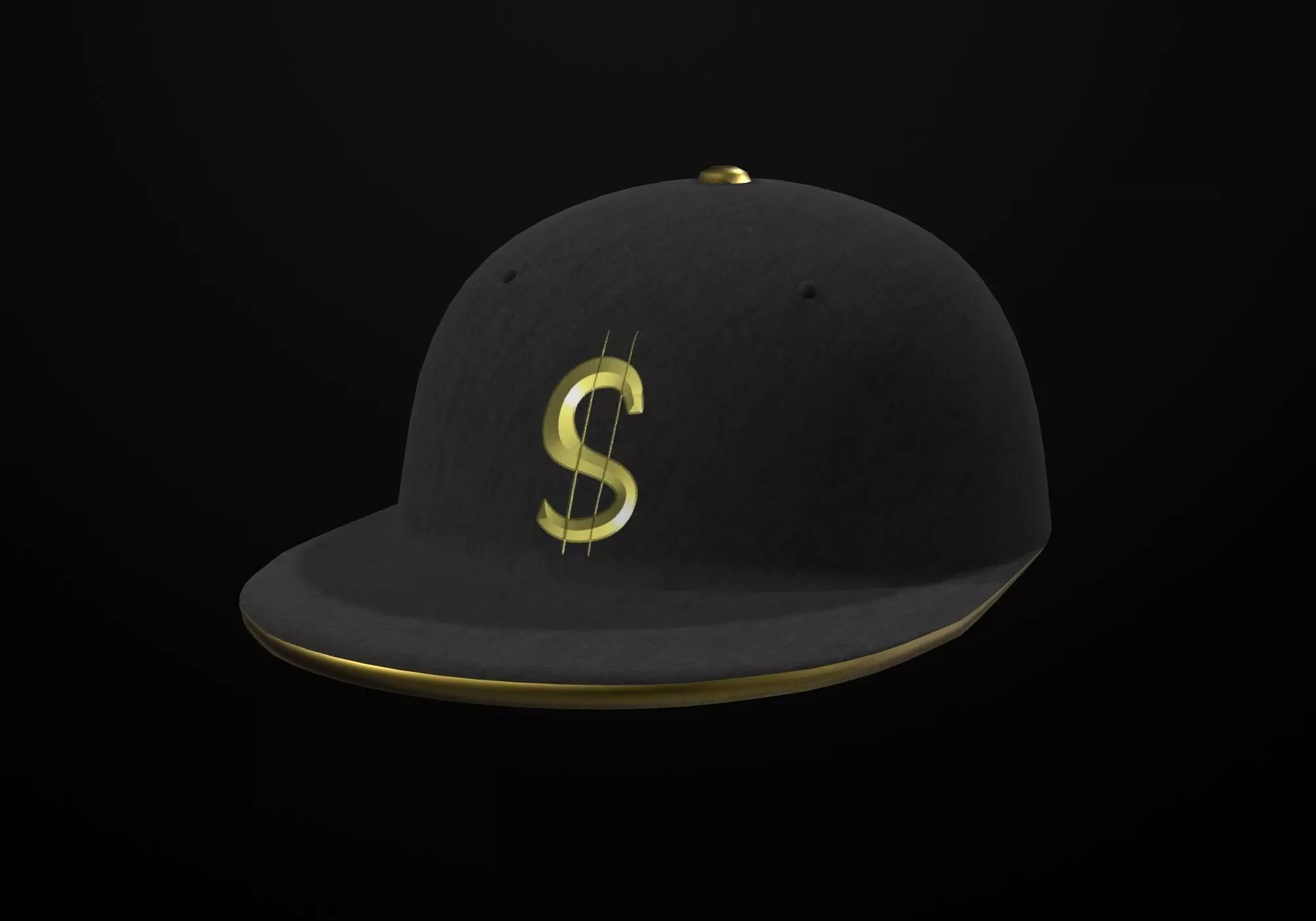 black stylistic cap 3D model