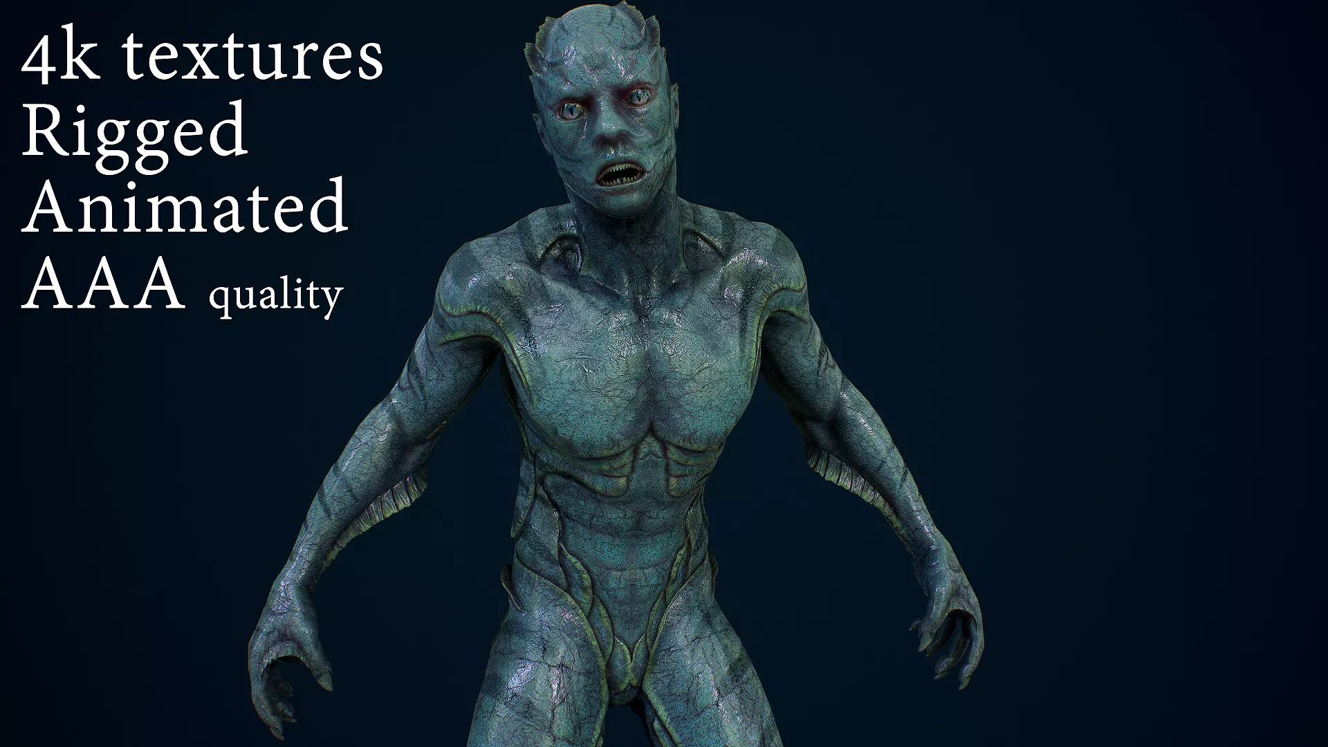 Fish people the deep ones Low-poly 3D model