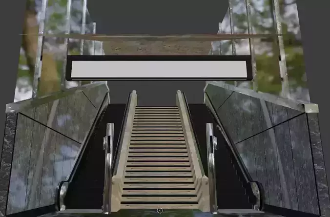 Station-Steps escalator 3D model