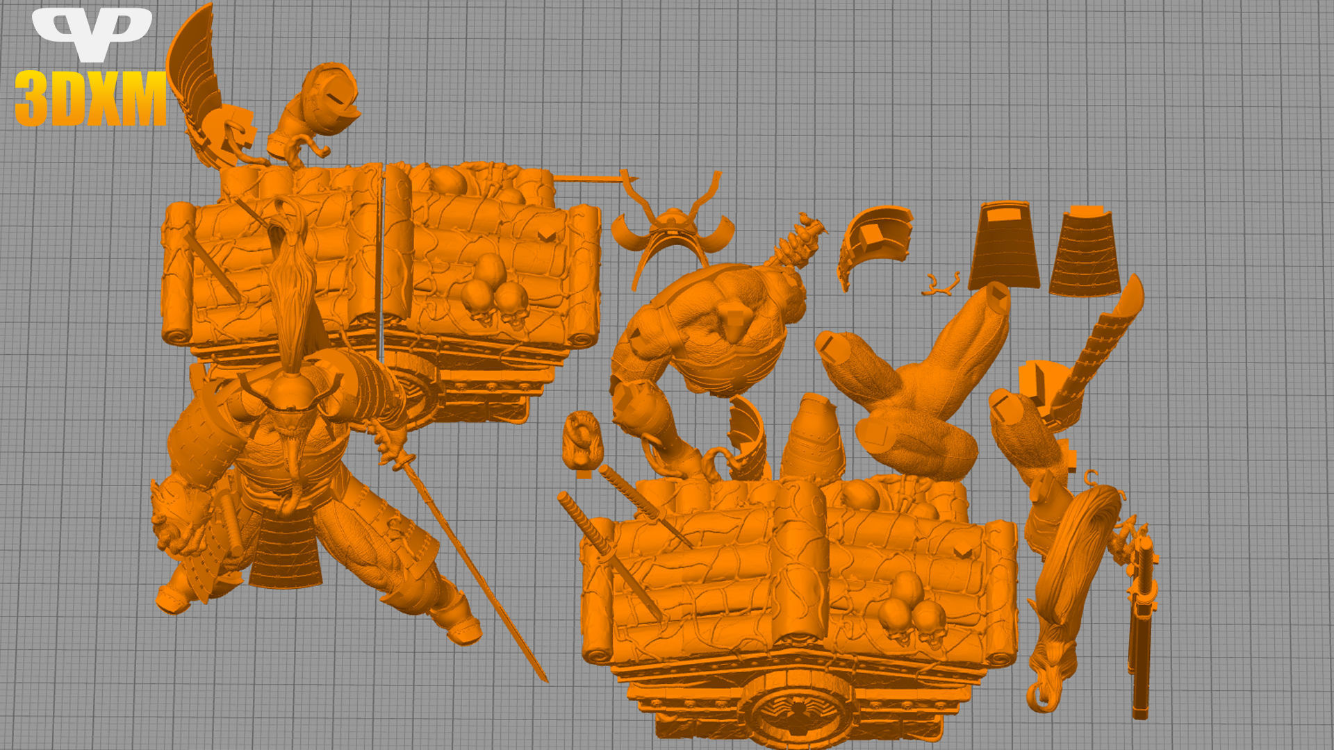 Samurai Venom STL for 3D Printing ChibiSTL 3DXM 3D print model_1