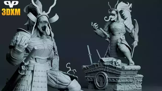 Samurai Venom STL for 3D Printing ChibiSTL 3DXM