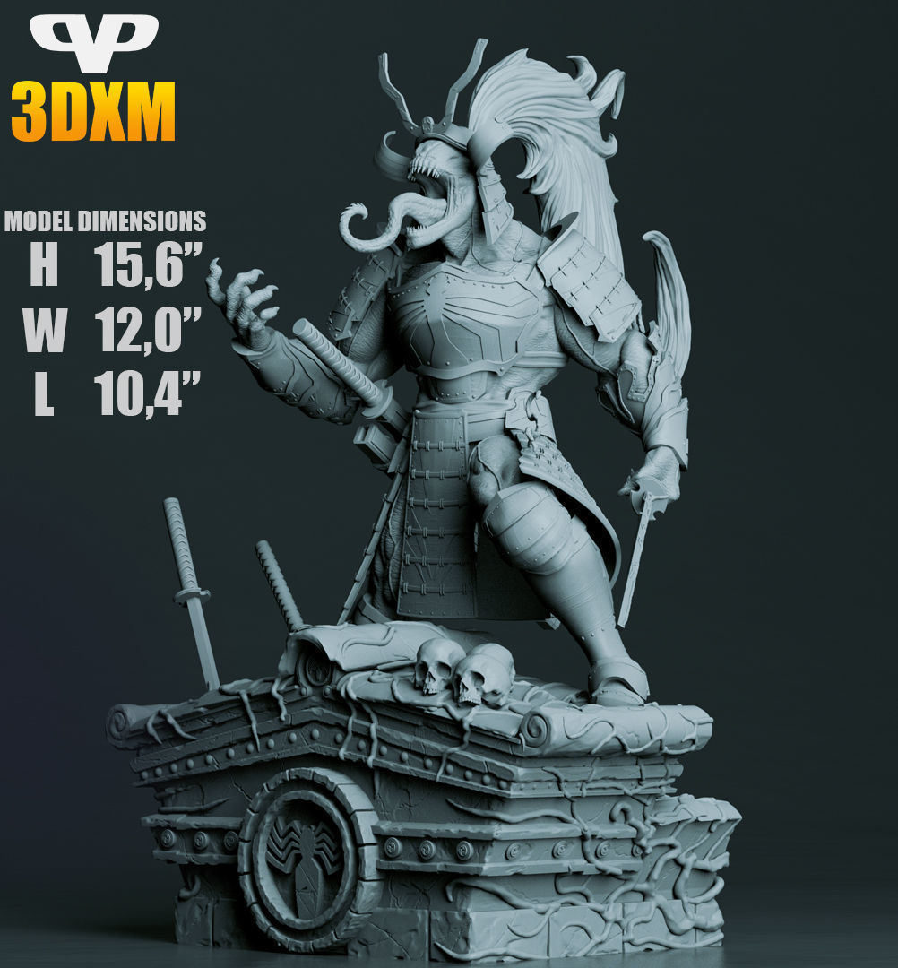 Samurai Venom STL for 3D Printing ChibiSTL 3DXM 3D print model_2
