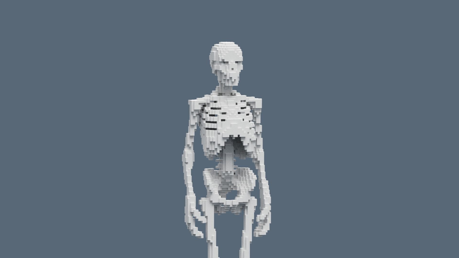 Voxel Skeleton Low-poly 3D model_1