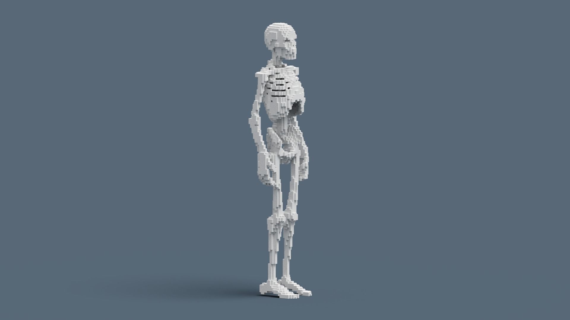 Voxel Skeleton Low-poly 3D model_17