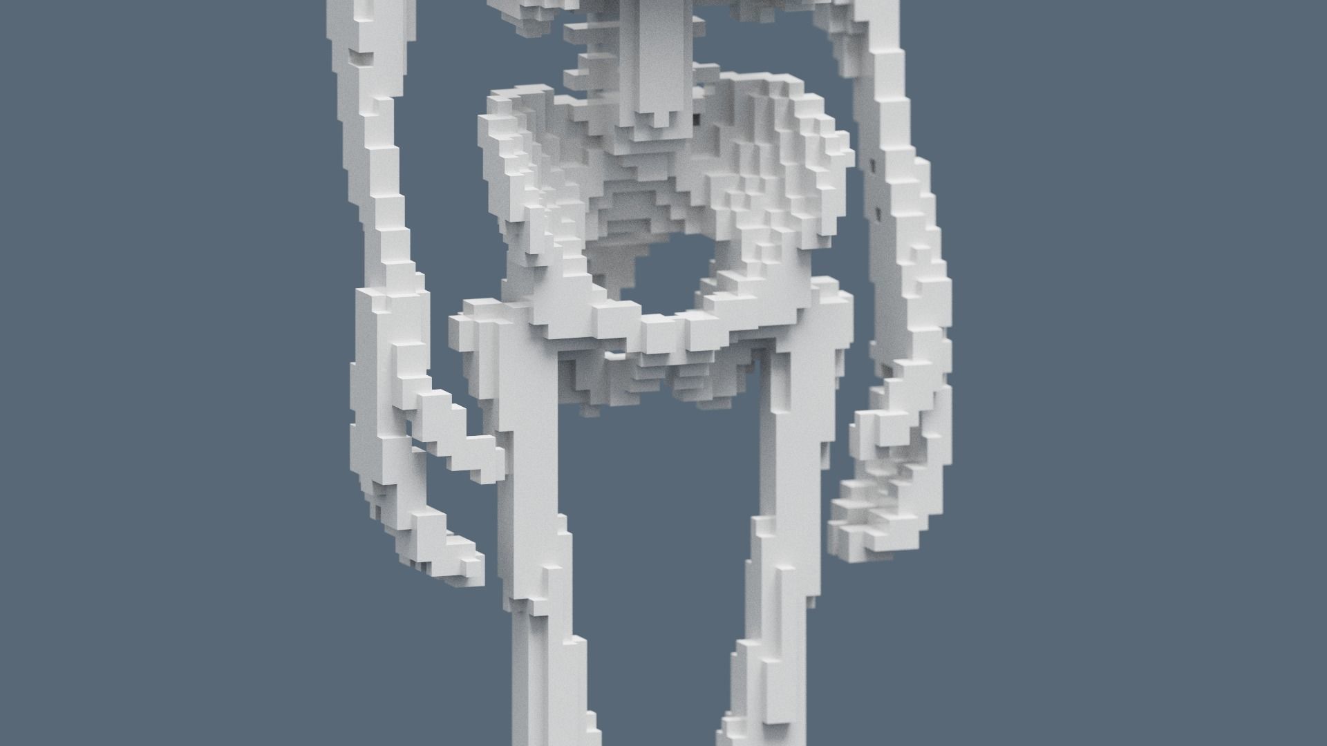 Voxel Skeleton Low-poly 3D model_2