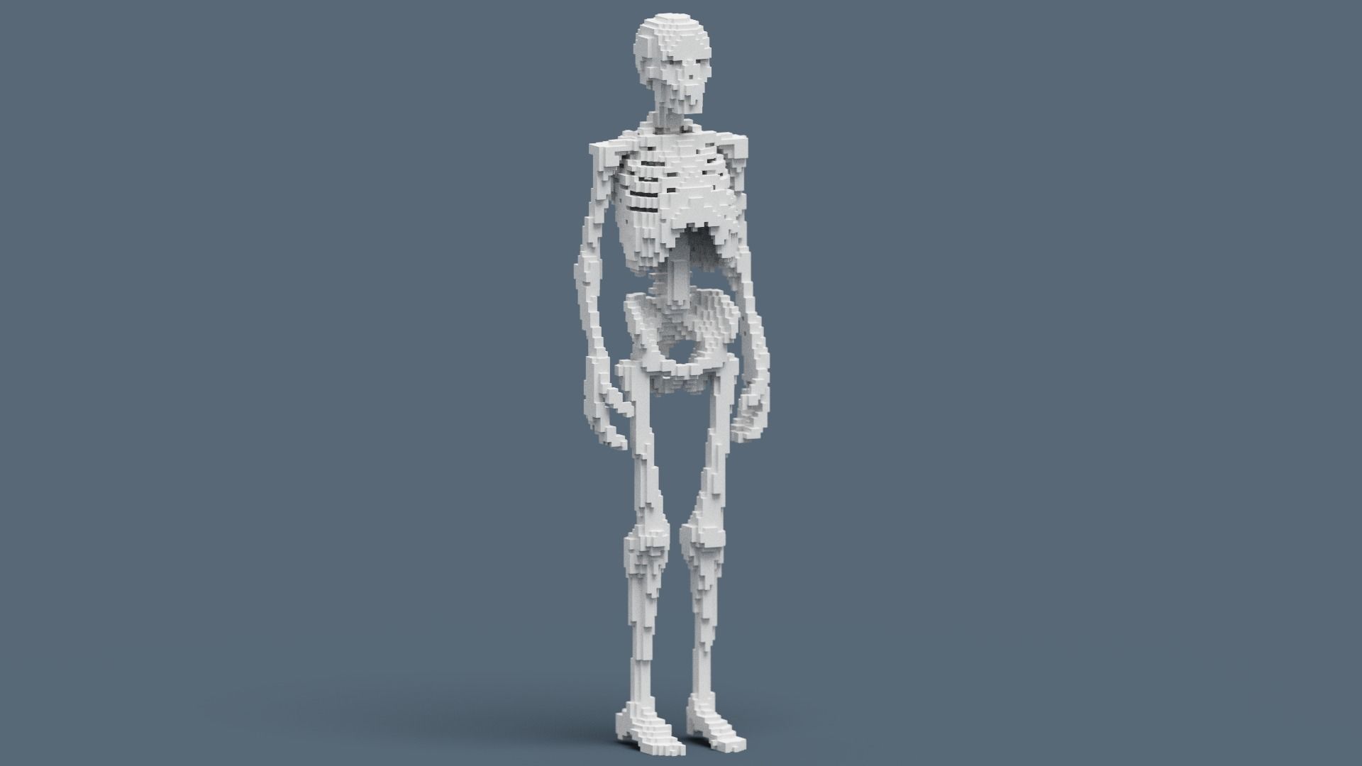 Voxel Skeleton Low-poly 3D model_3