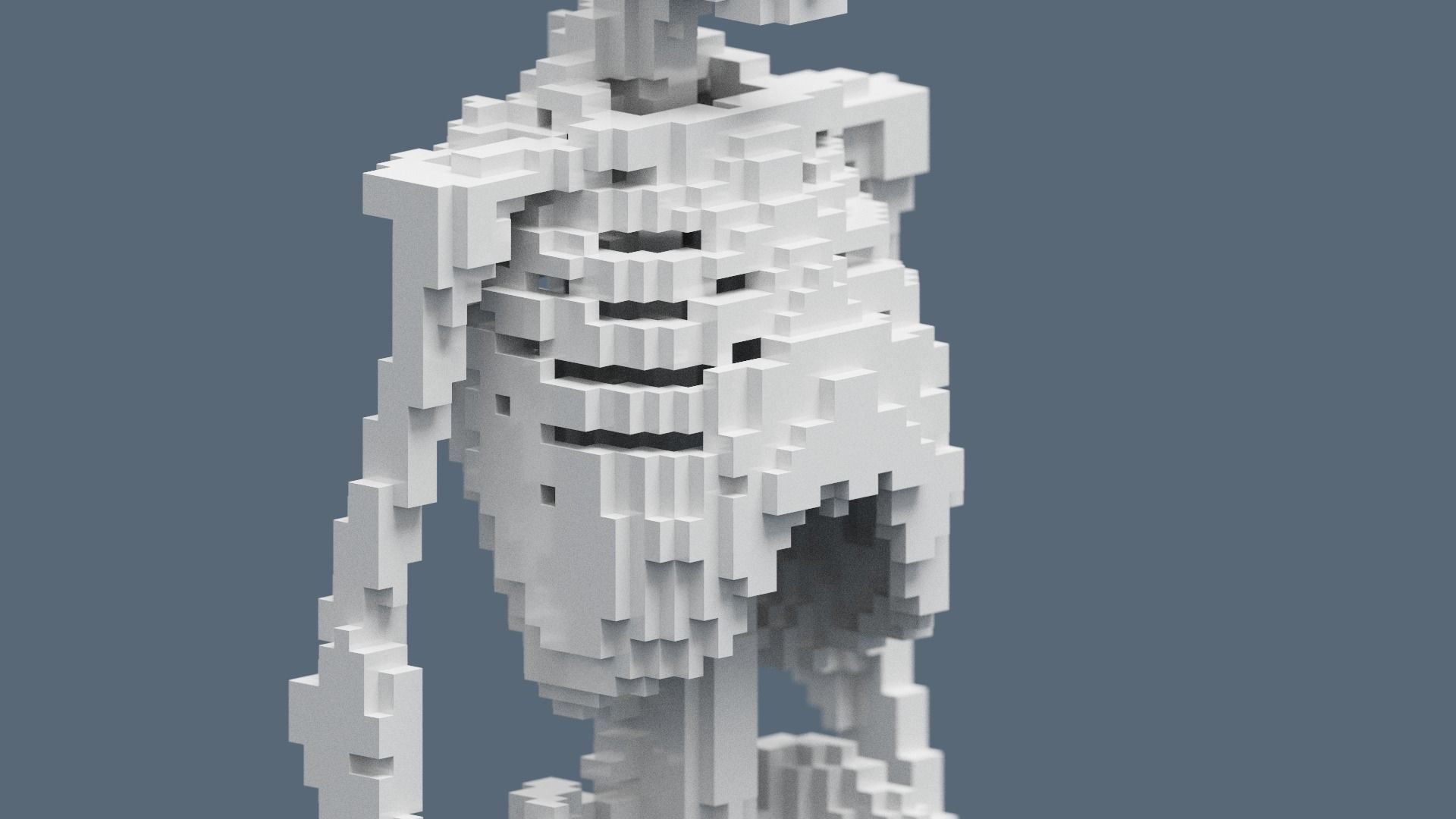 Voxel Skeleton Low-poly 3D model_5