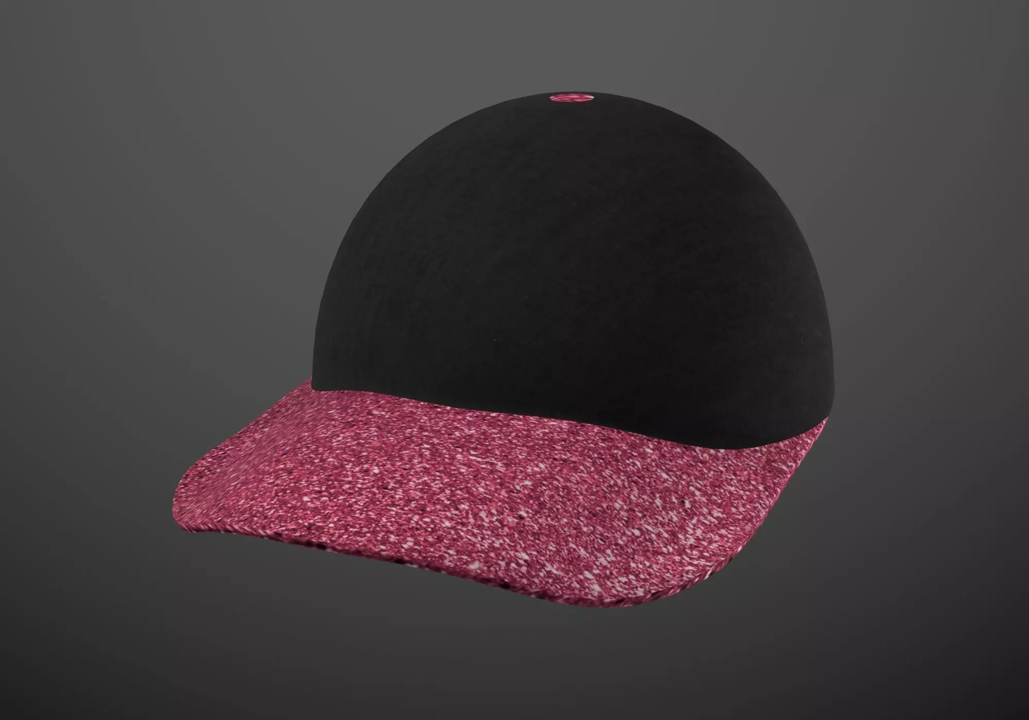 black-pink glittery cap 3D model