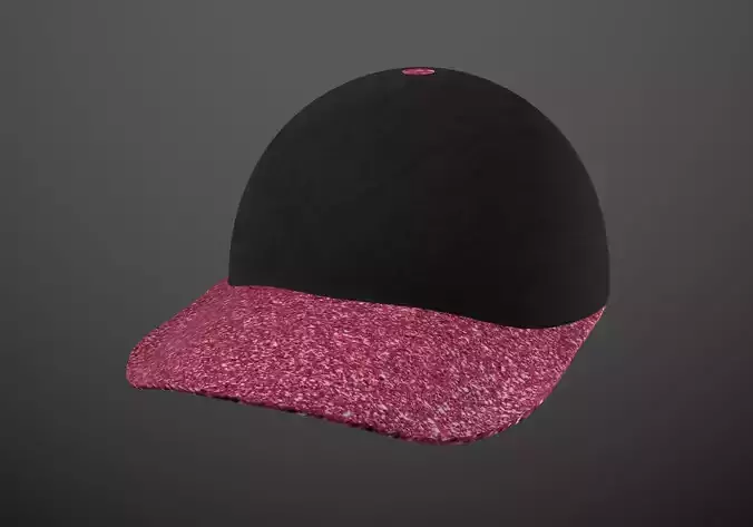 black-pink glittery cap 3D model