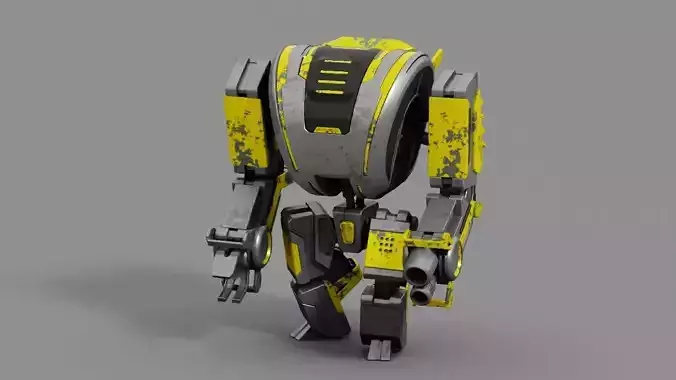 Combat Droid rigged- animated character 3D model
