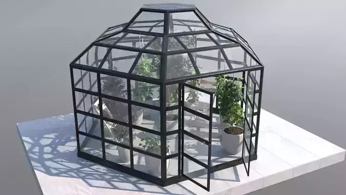 Greenhouse hexagon 3D model