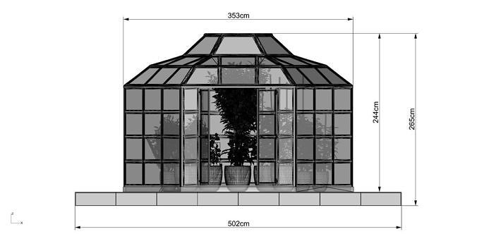 Greenhouse hexagon 3D model 3
