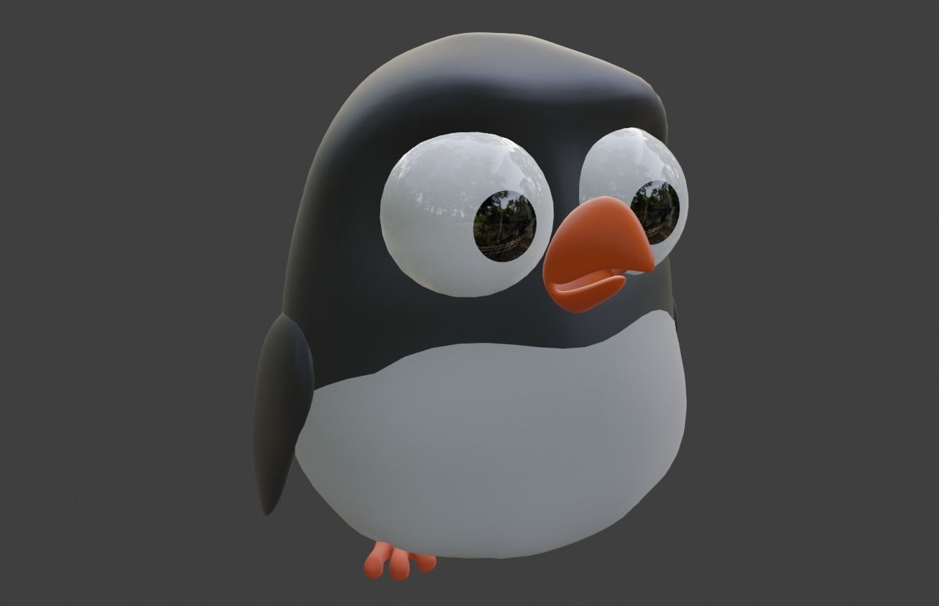 Cartoon Penguin 3D model_1
