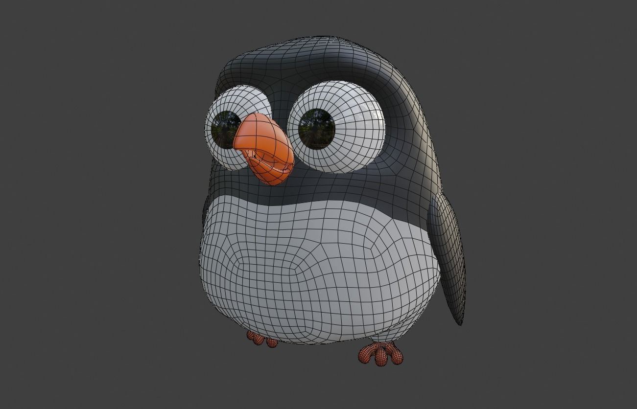 Cartoon Penguin 3D model_4
