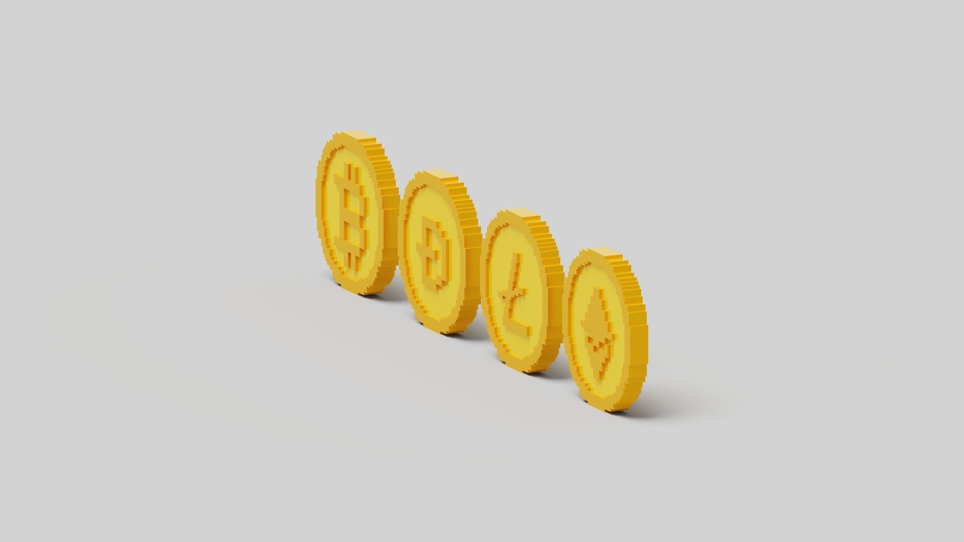 Cryptocurrency Coin Pack Low-poly 3D model_15