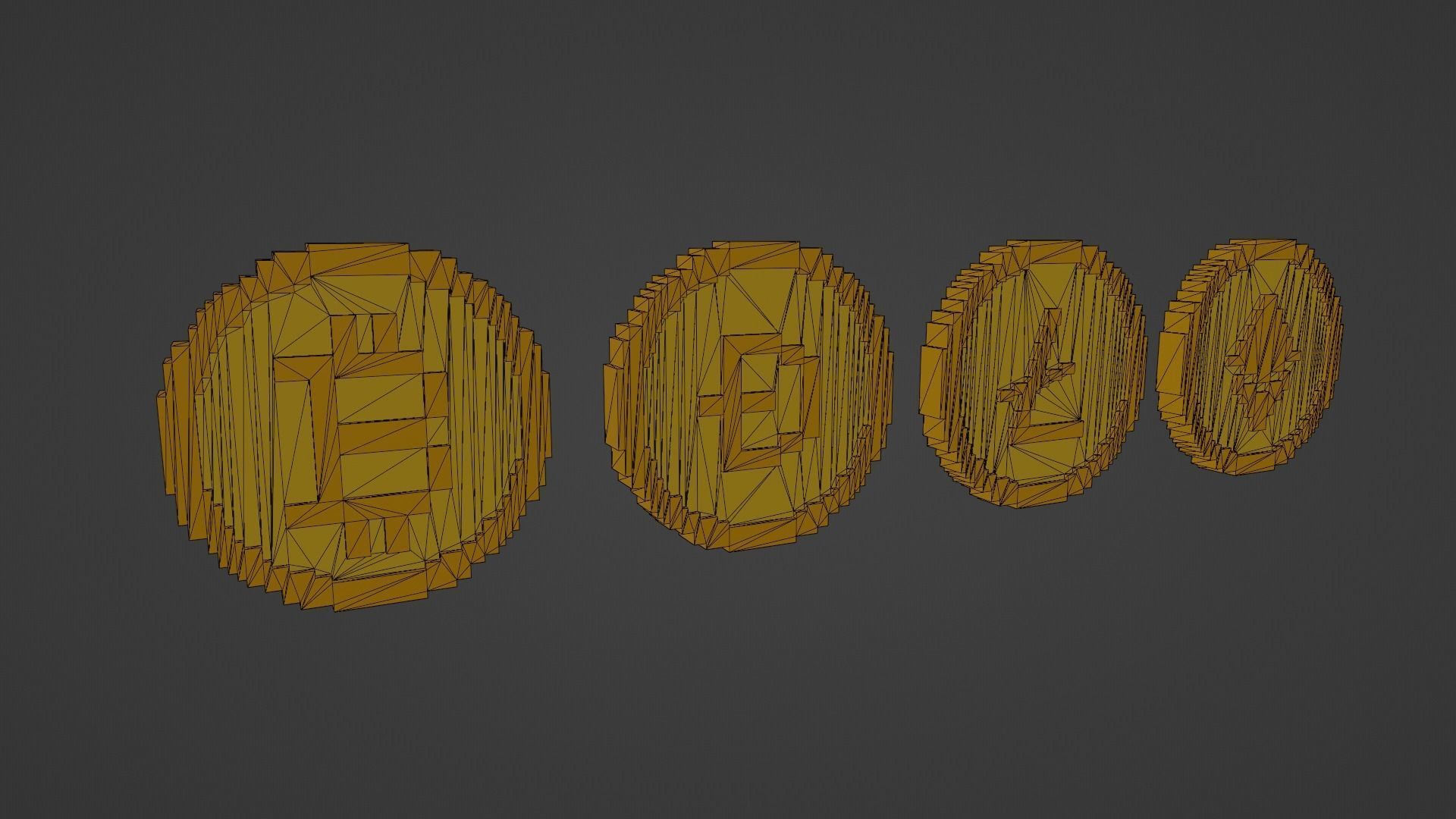 Cryptocurrency Coin Pack Low-poly 3D model_10