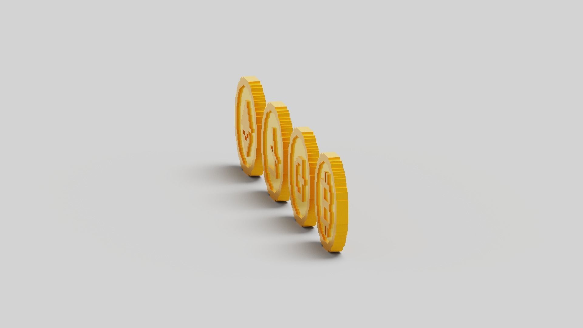 Cryptocurrency Coin Pack Low-poly 3D model_23
