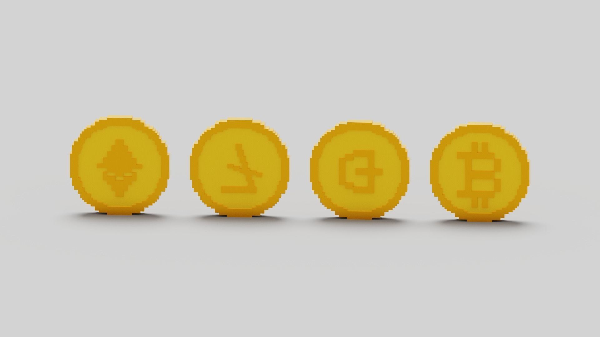 Cryptocurrency Coin Pack Low-poly 3D model_20