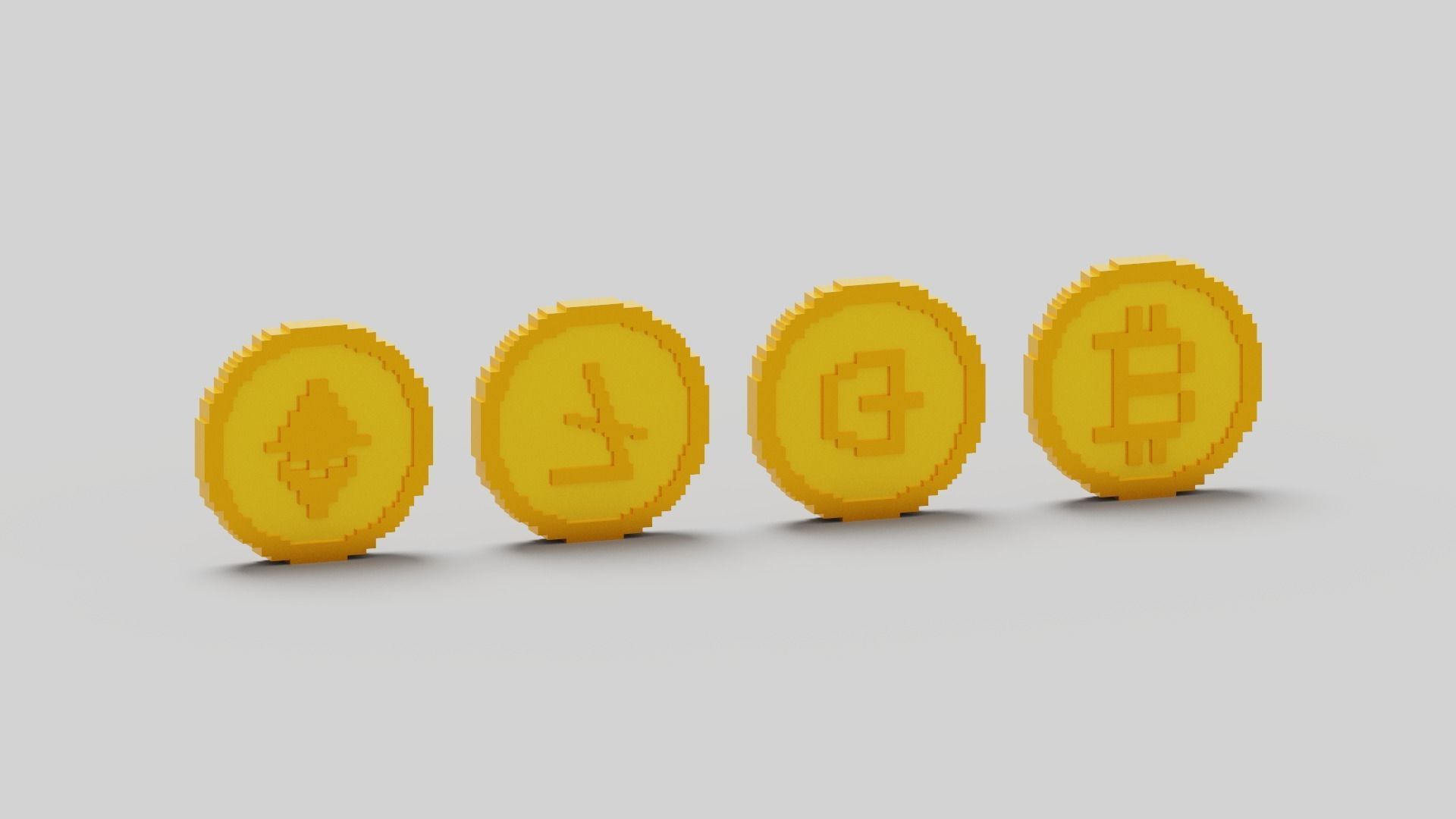 Cryptocurrency Coin Pack Low-poly 3D model_19