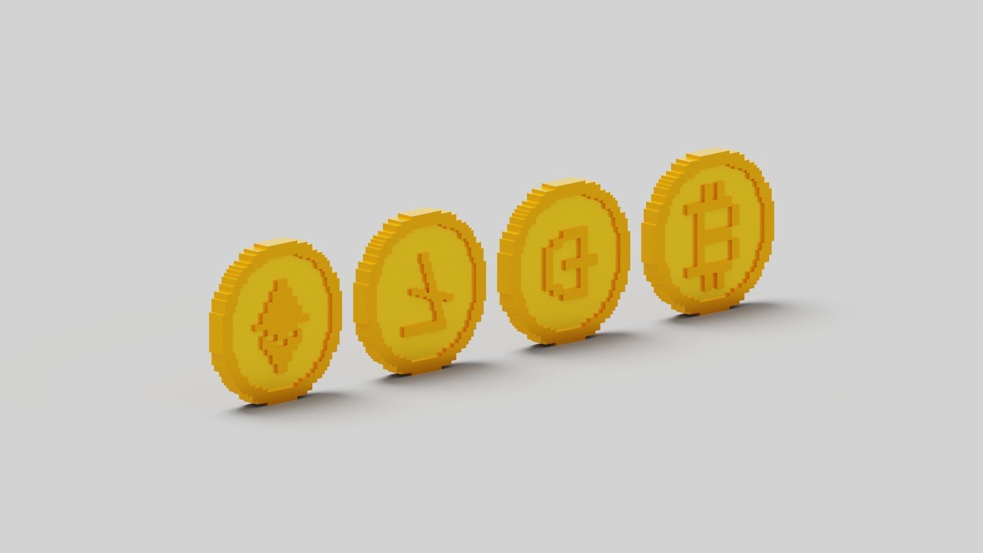 Cryptocurrency Coin Pack Low-poly 3D model_18