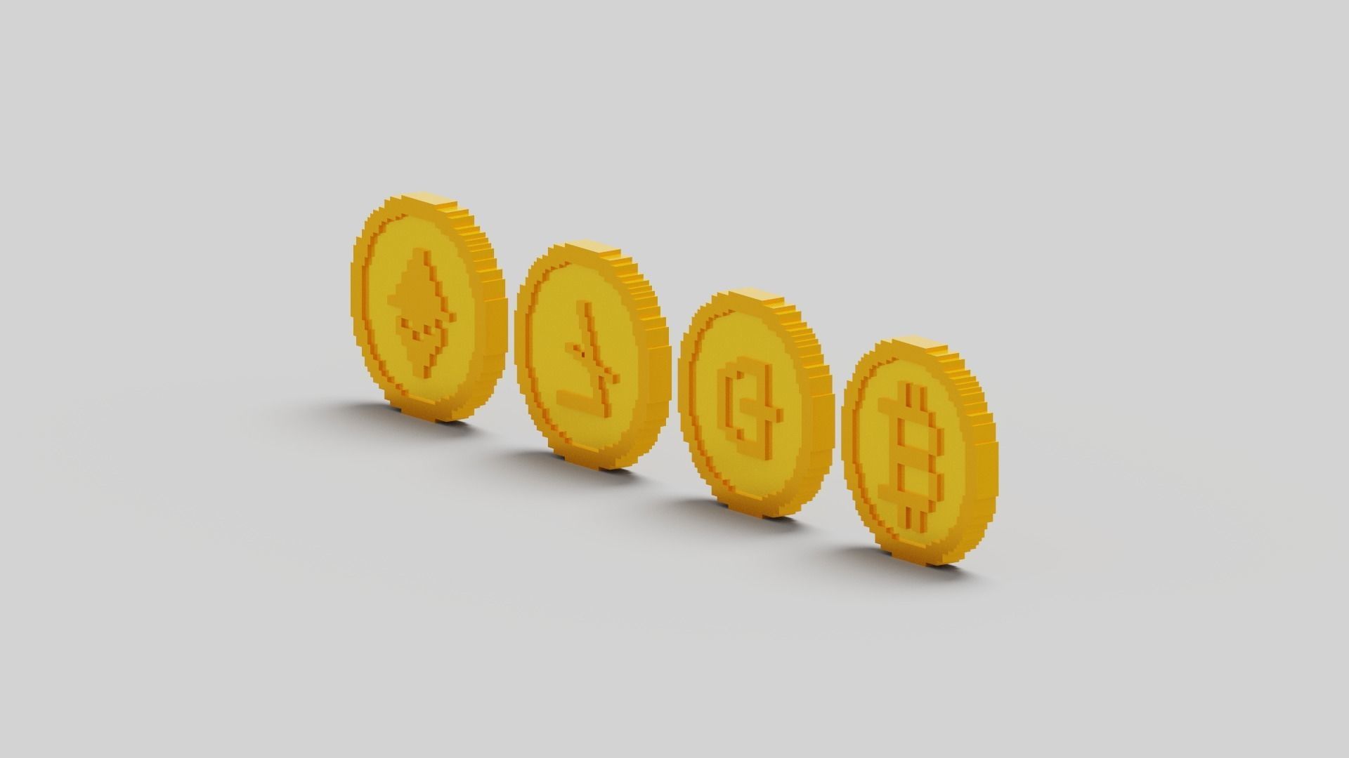 Cryptocurrency Coin Pack Low-poly 3D model_22