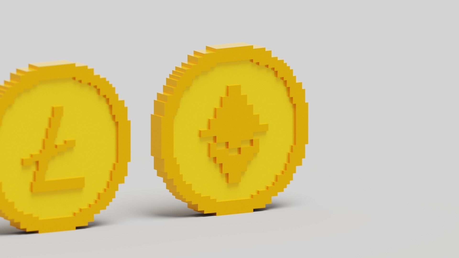 Cryptocurrency Coin Pack Low-poly 3D model_5