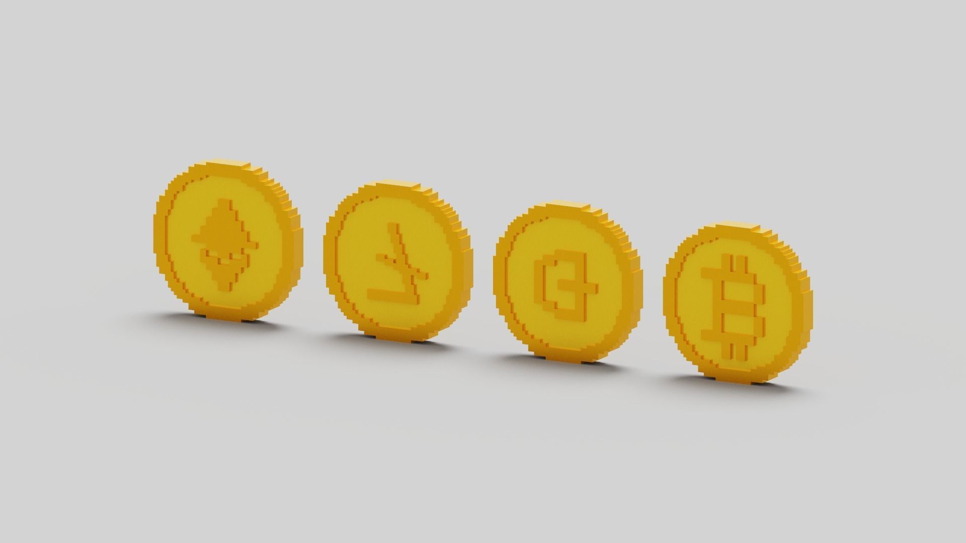 Cryptocurrency Coin Pack Low-poly 3D model_21
