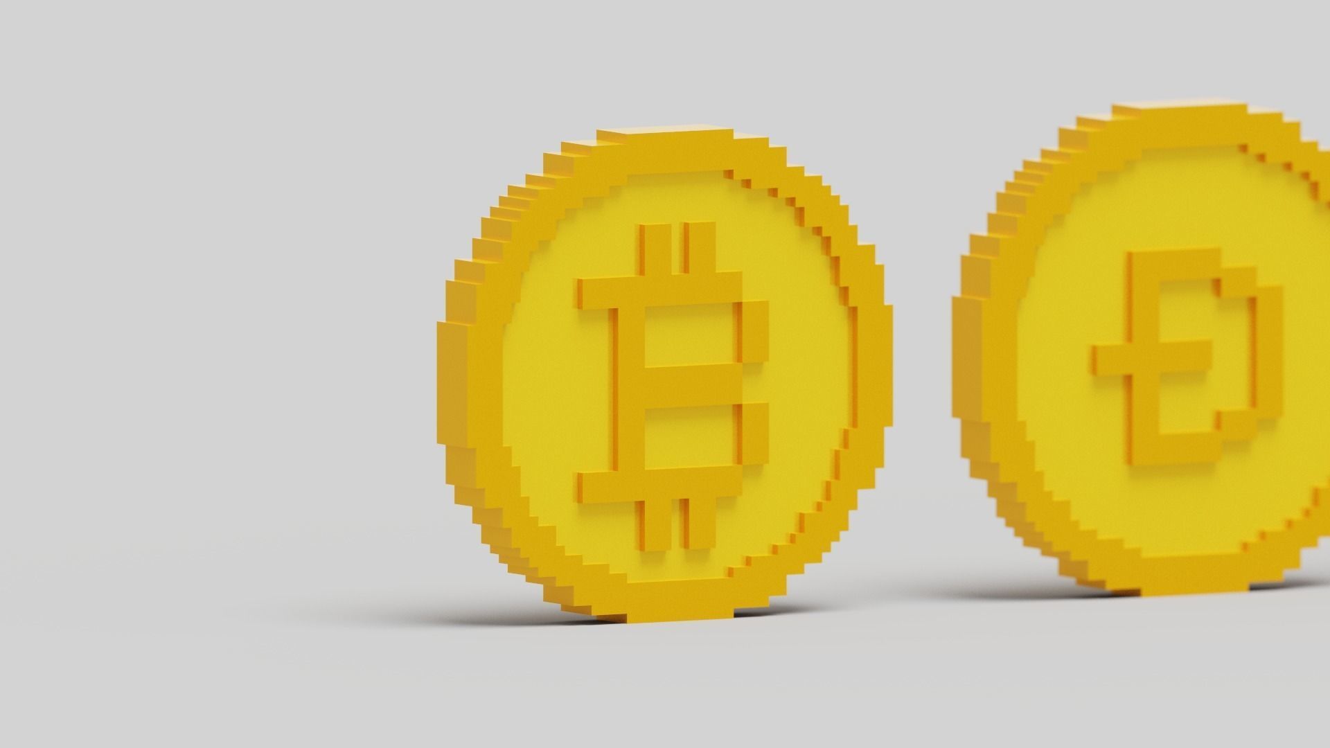 Cryptocurrency Coin Pack Low-poly 3D model_2
