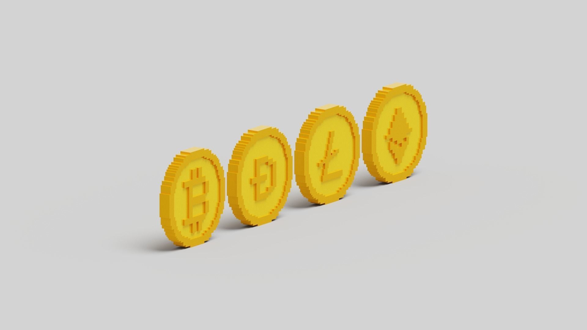 Cryptocurrency Coin Pack Low-poly 3D model_25