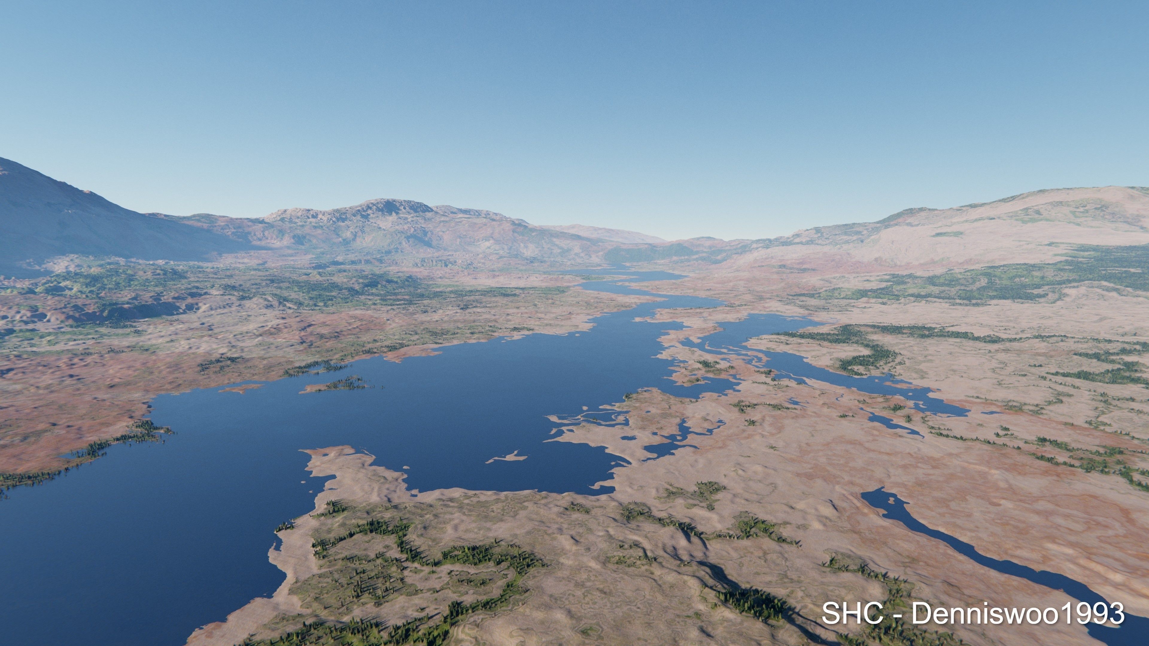 Large scale procedural planet with 3D cities and vegetation 3D model_58