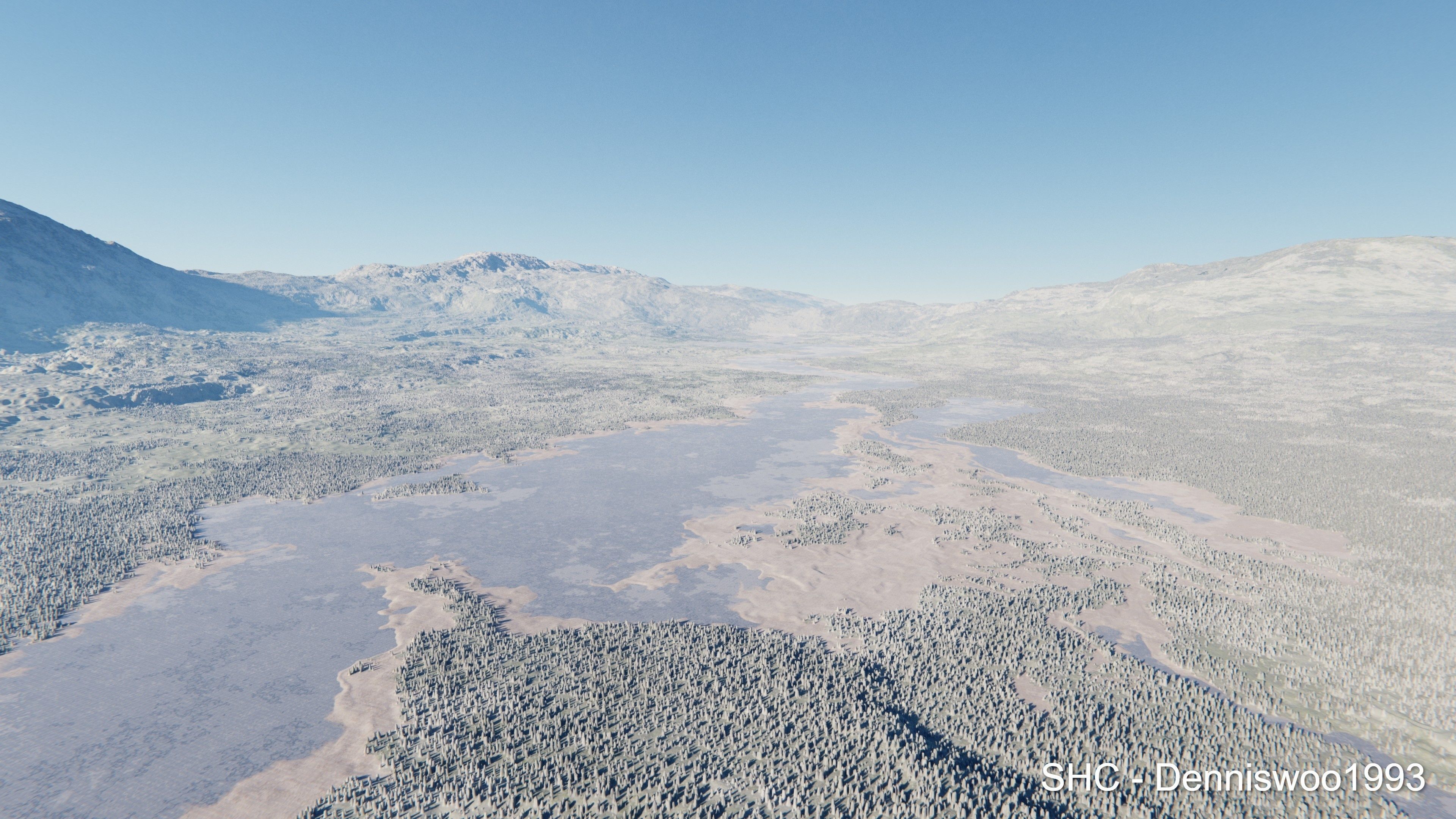 Large scale procedural planet with 3D cities and vegetation 3D model_57