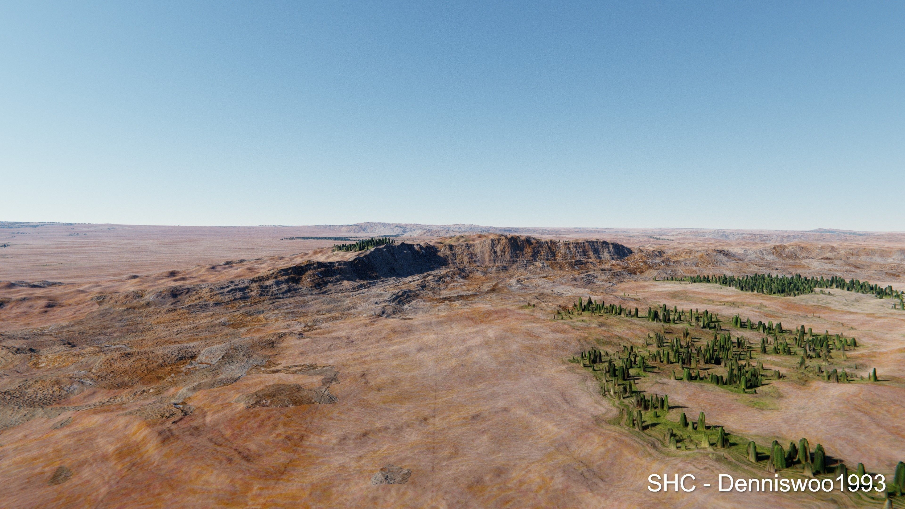 Large scale procedural planet with 3D cities and vegetation 3D model_62