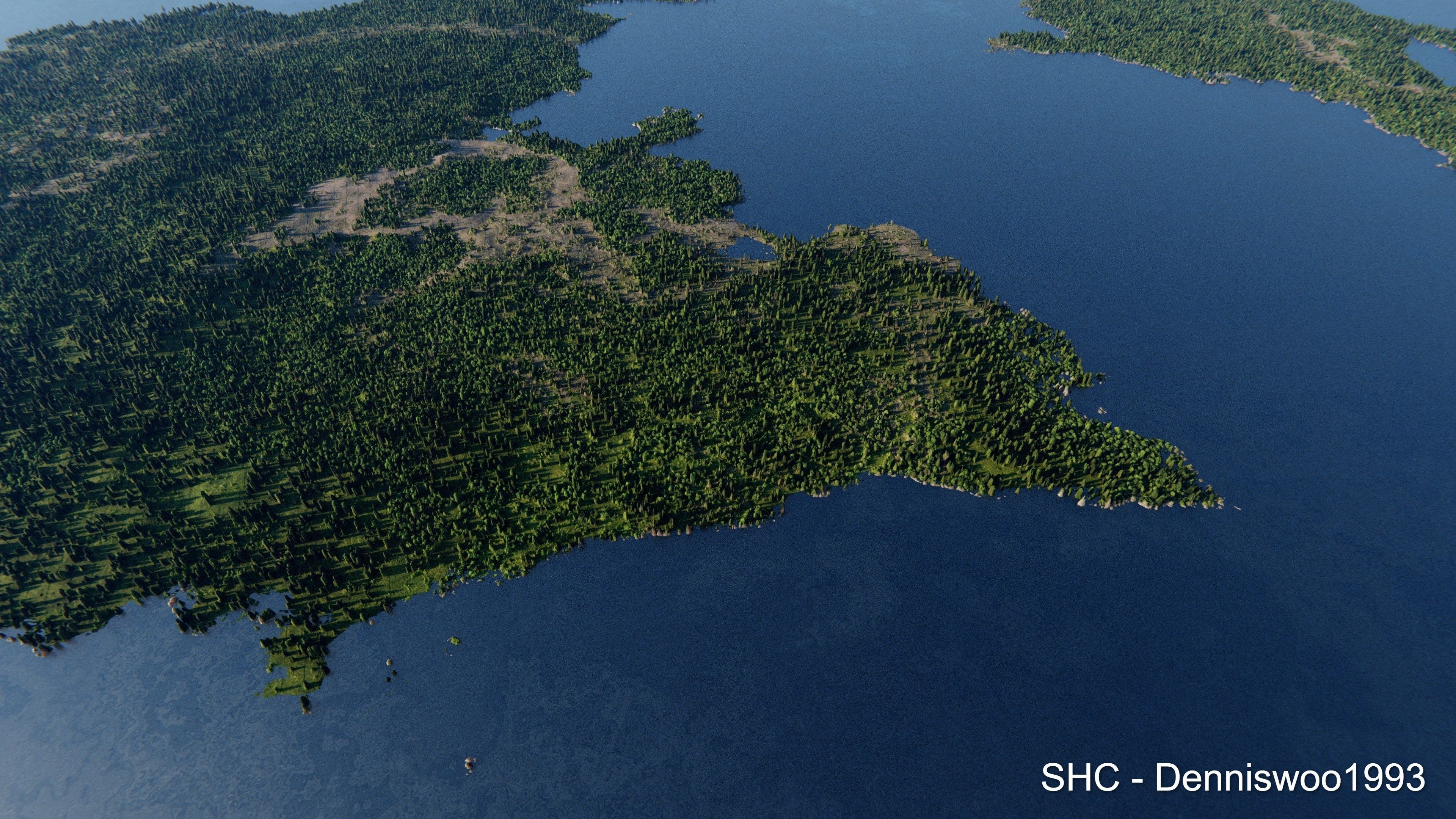 Large scale procedural planet with 3D cities and vegetation 3D model_55