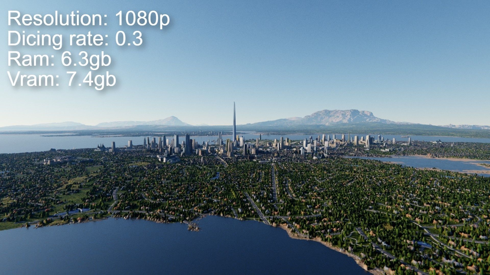 Large scale procedural planet with 3D cities and vegetation 3D model_17