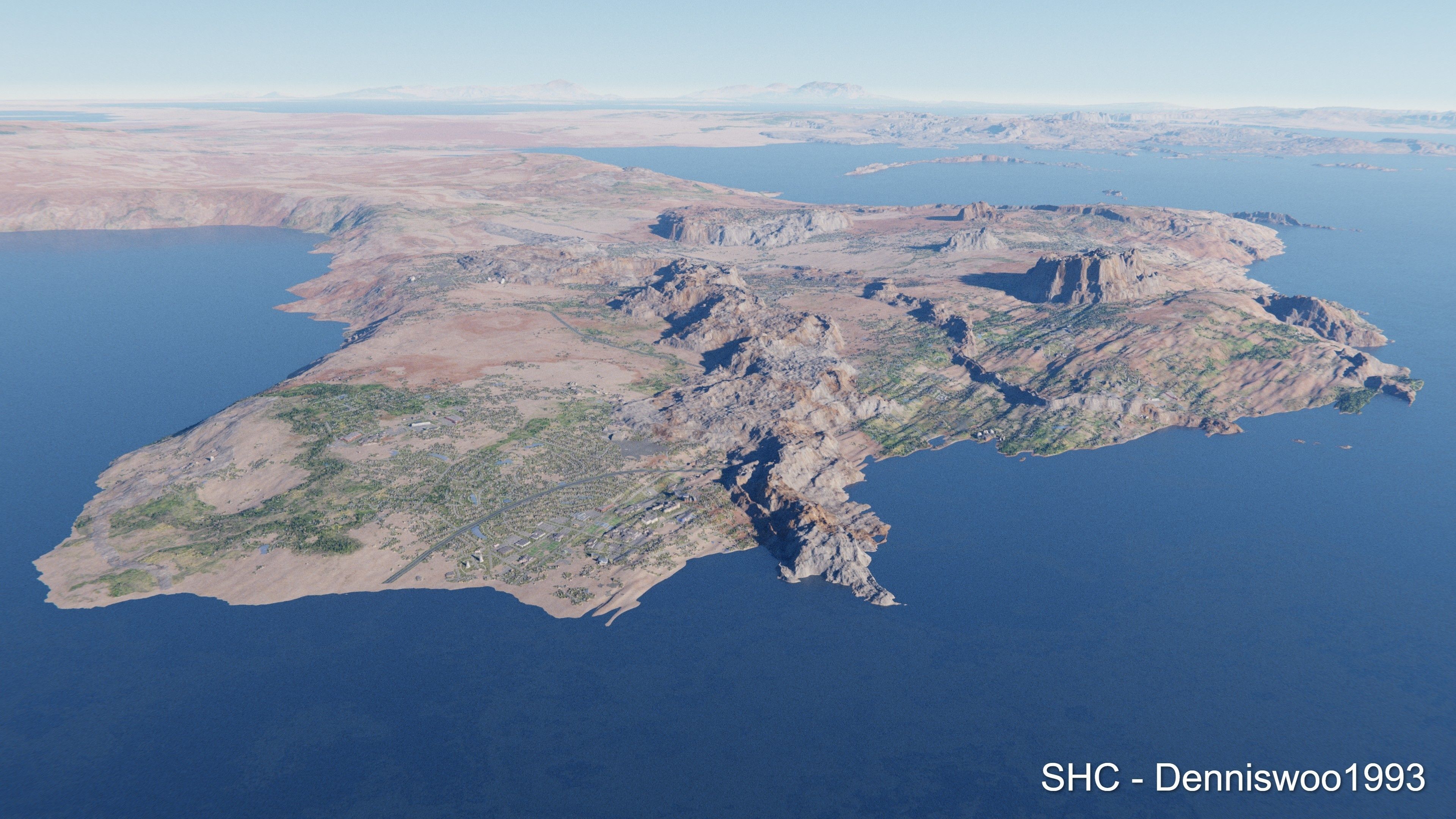 Large scale procedural planet with 3D cities and vegetation 3D model_70